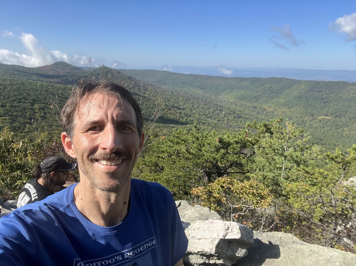 Selfie at the top of Duncan Knob