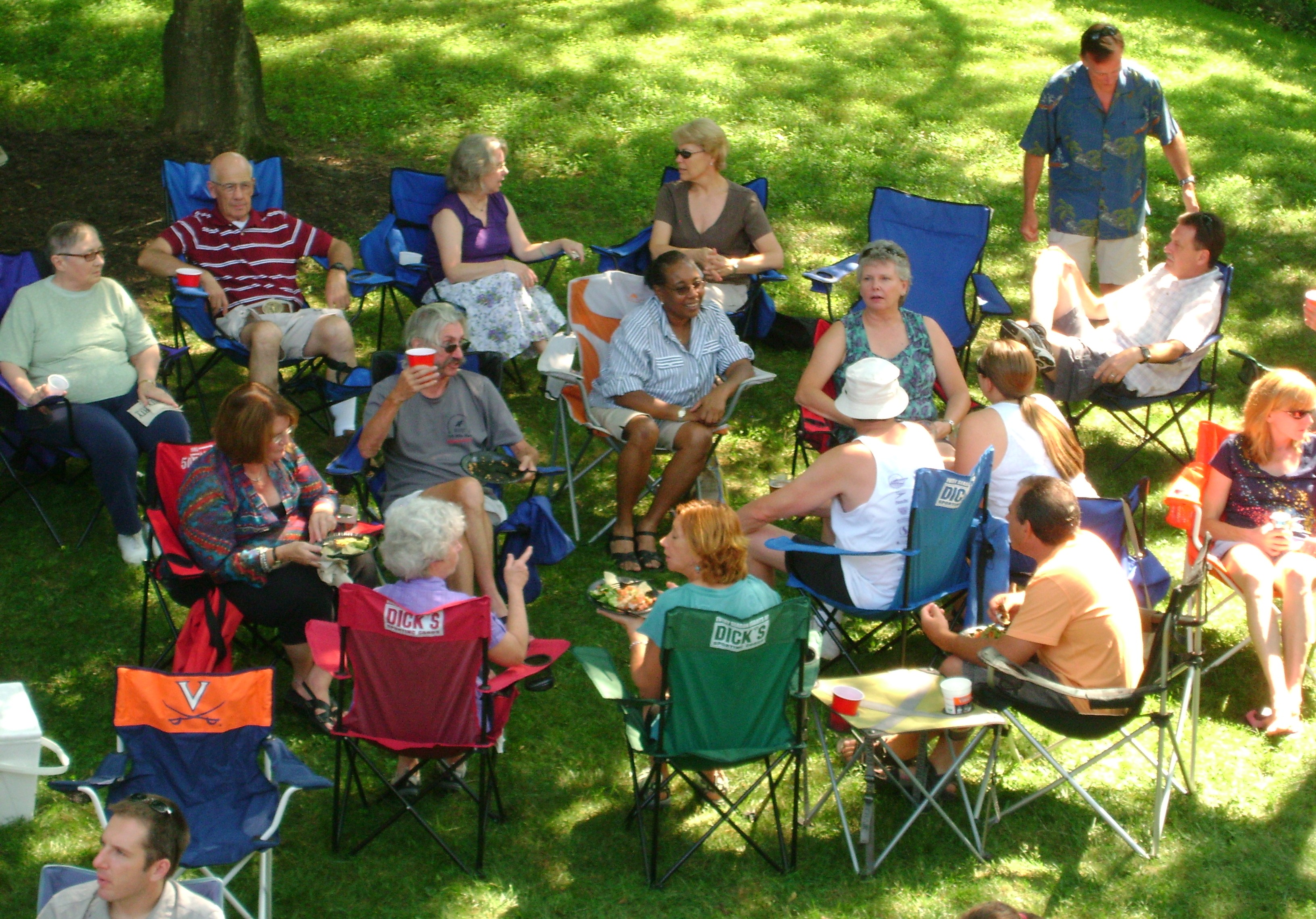Socializing at the 2010 party