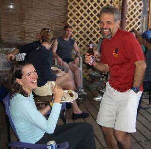 Sophie Speidel and Ed Cacciapaglia at the post-run party