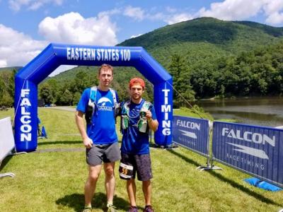 Erik Price and Erick Kuhlmann at the finish - Erick was 34th in 30:49