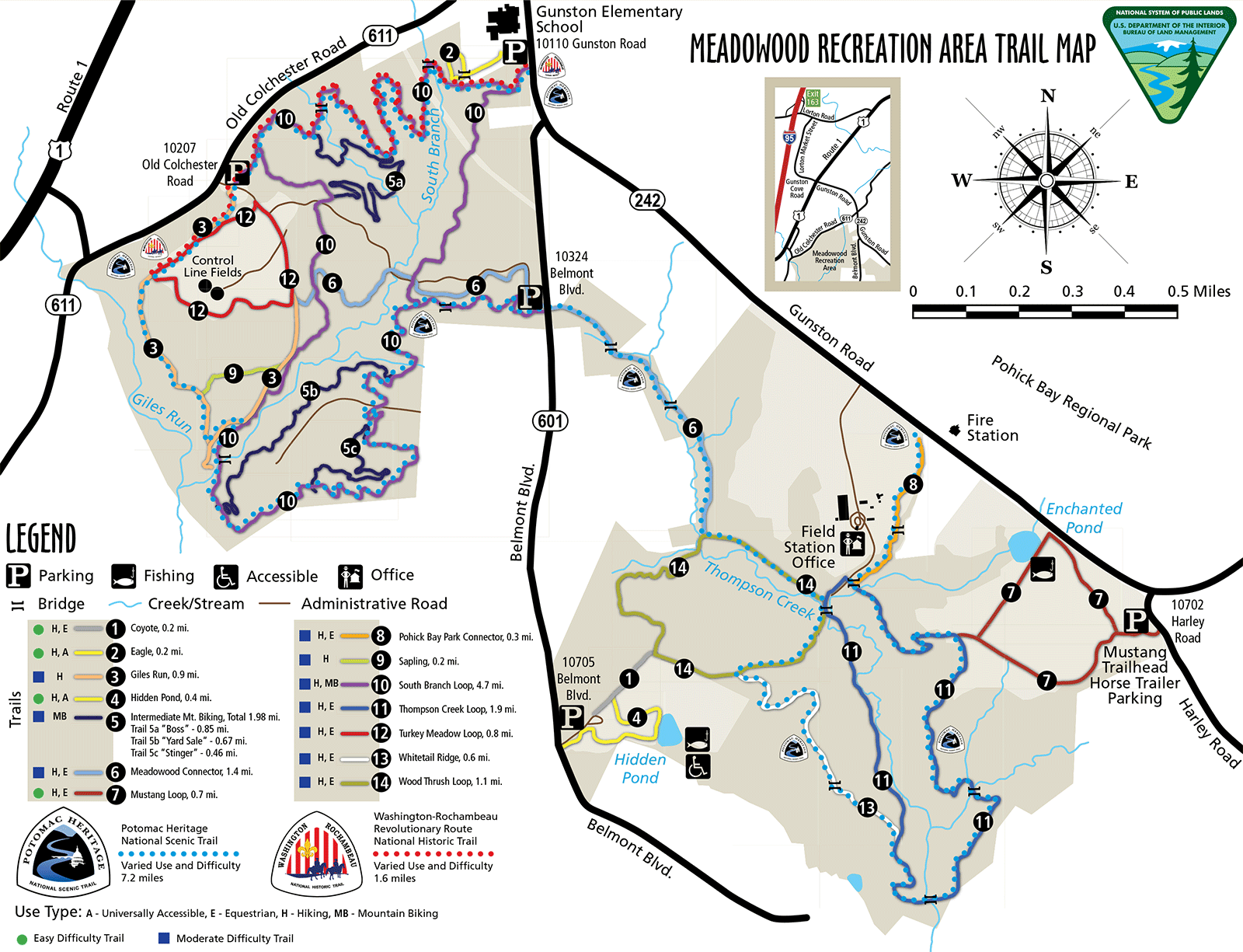 Meadowood Recreation Area Trail Map